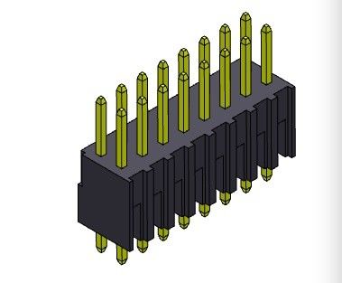TIPO della IMMERSIONE doppio di fila di Pin Header Connector 2.54mm - 2 *2 PIN To 2*40PIN H=7.40MM