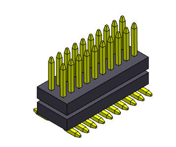 Pila doppia SMT diritto di fila di 2*3 PIN To 2*50 PIN Pin Header Connectors 0.80mm