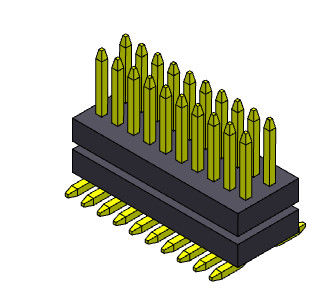 Pila doppia SMT diritto di fila di 2*3 PIN To 2*50 PIN Pin Header Connectors 0.80mm