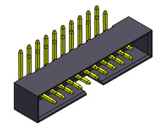 Tipo ad angolo retto di fila doppia dell'intestazione della scatola del passo di 2AMP 2mm - 2 *8-2*25Pin