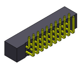 Tipo ad angolo retto di fila doppia dell'intestazione della scatola del passo di 2AMP 2mm - 2 *8-2*25Pin