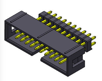 la fila doppia del connettore dell'intestazione della scatola di 2.54mm ha elevato il tipo diritto della immersione - 2 *3-2*32Pin 3AMP