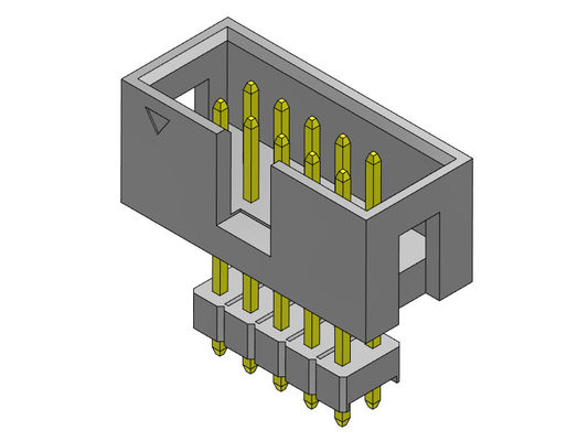 la fila doppia del connettore dell'intestazione della scatola di 2.54mm ha elevato il tipo diritto della immersione - 2 *3-2*32Pin 3AMP