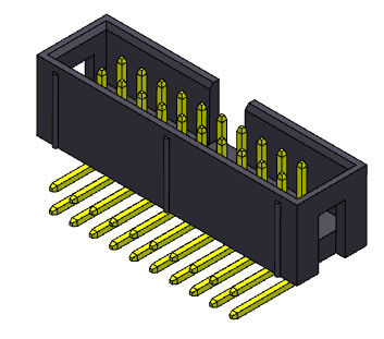 Si raddoppia la fila 2,54 millimetri della scatola di tipo ad angolo retto dell'intestazione - 2 *3-2*32 Pin Nylot 6T 3AMP