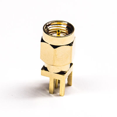 Connettore maschio coassiale d'ottone pieno del connettore SMA di rf per il PWB 180° verticale